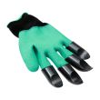 Manusi gradina cu 4 gheare, poliester, latex si ABS, negru si verde, marimea 10 731857