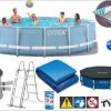 Piscina cu cadru metalic Sistem de filtrare inclus Intex Prism Frame 457x122cm 26726