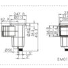 Skimmer standard din ABS cu gura mica pentru piscine din beton  EMAUX EM0130-SC