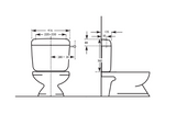 Rezervor wc CONCEPT 2 monobloc, dubla comanda, alb